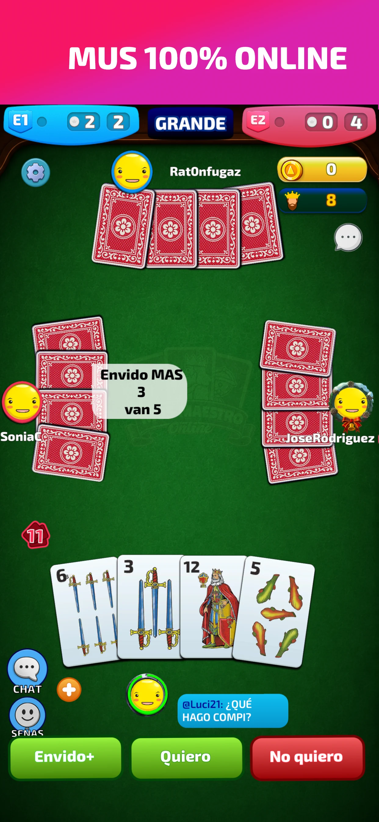 Mus Online Maestro - juego mus screenshot